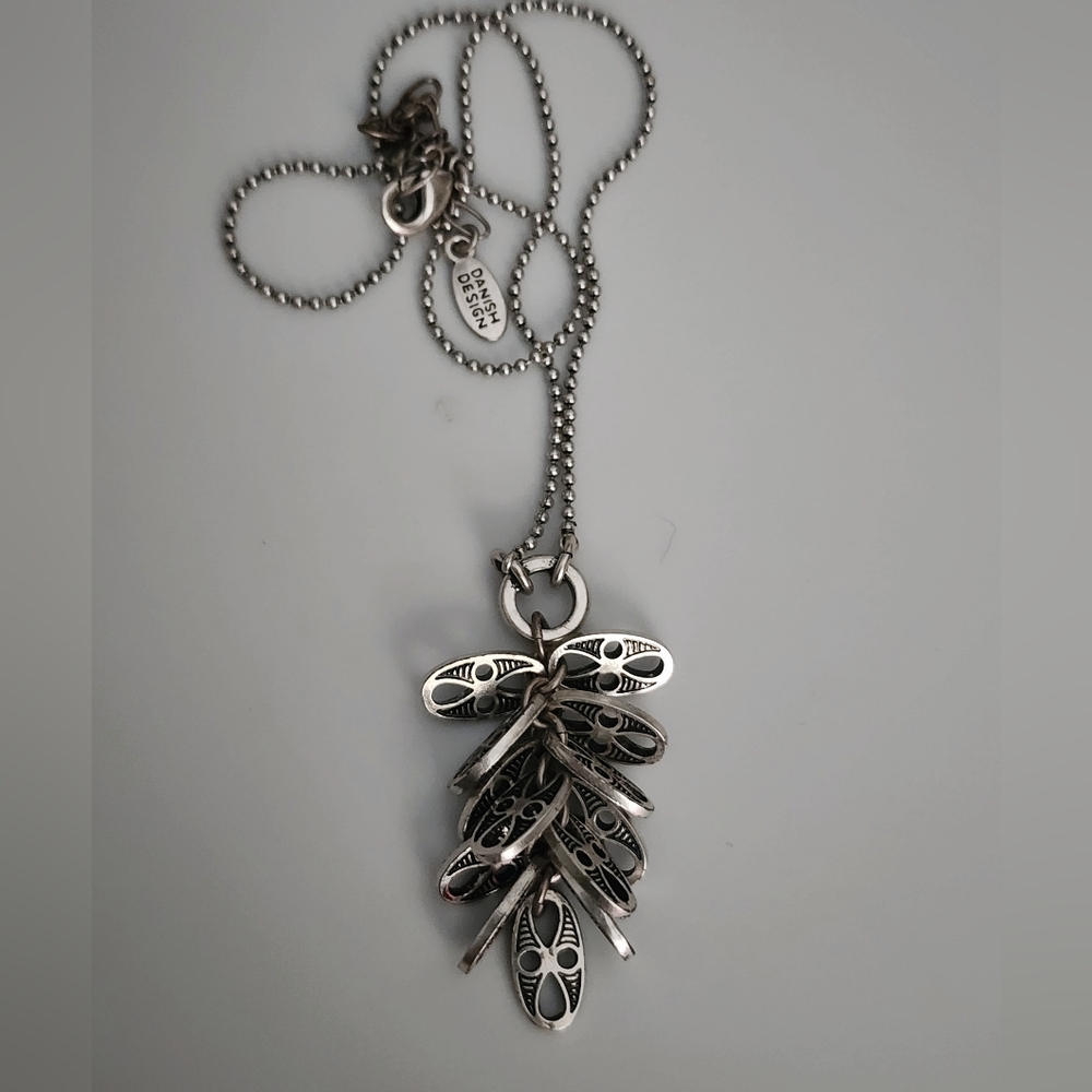 Danish Design Modernist Cluster Charm Necklace
